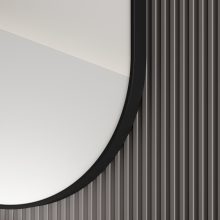 HD Kylie Black 45/60 cm széles fürdőszobai ovális fali tükör, fekete színű alumínium kerettel