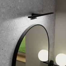 HD Kylie Black 60x90 cm széles fürdőszobai ovális fali tükör, fekete színű alumínium kerettel és LED lámpával