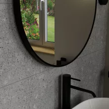HD Kylie Black 60x90 cm széles fürdőszobai ovális fali tükör, fekete színű alumínium kerettel