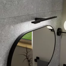 HD Kylie Black 76x45 cm széles fürdőszobai ovális fali tükör, fekete színű alumínium kerettel és LED lámpával