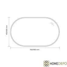 HD Kylie Black 76x45 cm széles fürdőszobai ovális fali tükör, fekete színű alumínium kerettel és LED lámpával