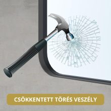 HD Kylie Black 90 cm széles fürdőszobai ovális fali tükör, fekete színű alumínium kerettel