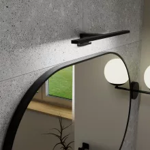 HD Kylie Black 90x60 cm széles fürdőszobai ovális fali tükör, fekete színű alumínium kerettel és LED lámpával