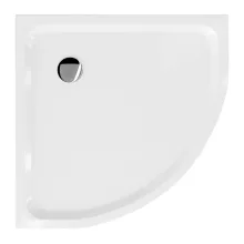 HD Slim 80x80/90x90 íves lapos akril zuhanytálca, 5 cm magas, króm szifonnal