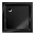   HD Slim Black 80x80/90x90 fekete szögletes lapos akril zuhanytálca, 5 cm magas, króm szifonnal