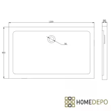 HD Slim 90x120 aszimmetrikus szögletes lapos akril zuhanytálca, 5 cm magas, króm szifonnal