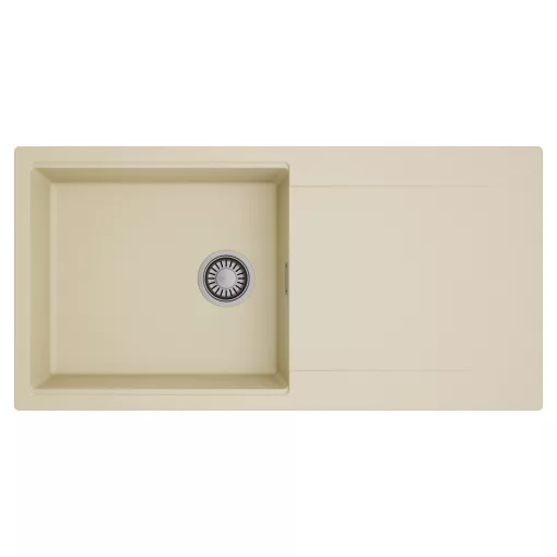 HD Onyx Beige 100 egymedencés mosogatótálca, csepegtetőtálcával, soft bézs színben