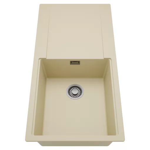 HD Onyx Beige 100 egymedencés mosogatótálca, csepegtetőtálcával, soft bézs színben