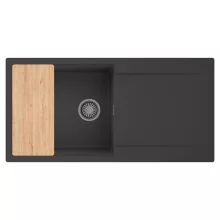 HD Onyx Antracit 100 egymedencés gránit mosogatótálca, vágódeszkával, matt antracit színben