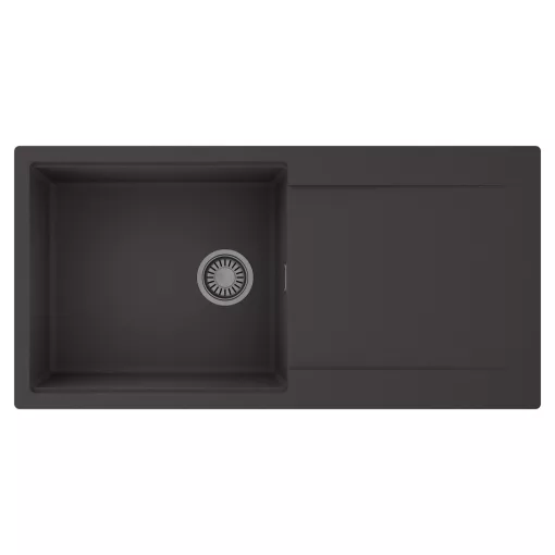 HD Onyx Antracit 100 egymedencés mosogatótálca, csepegtetőtálcával, matt antracit színben