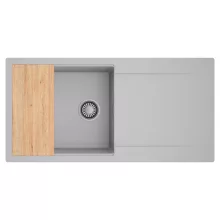 HD Onyx Grey 100 egymedencés gránit mosogatótálca, vágódeszkával, alpesi szürke színben