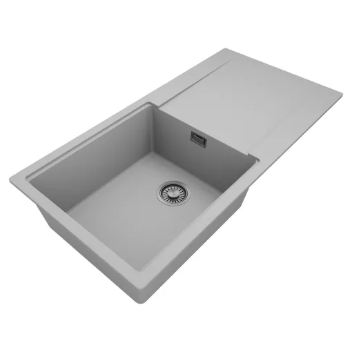 HD Onyx Grey 100 egymedencés gránit mosogatótálca, vágódeszkával, alpesi szürke színben