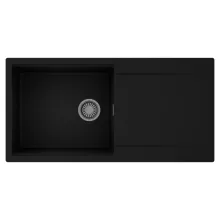 HD Onyx Black 100 egymedencés mosogatótálca, csepegtetőtálcával, matt fekete színben