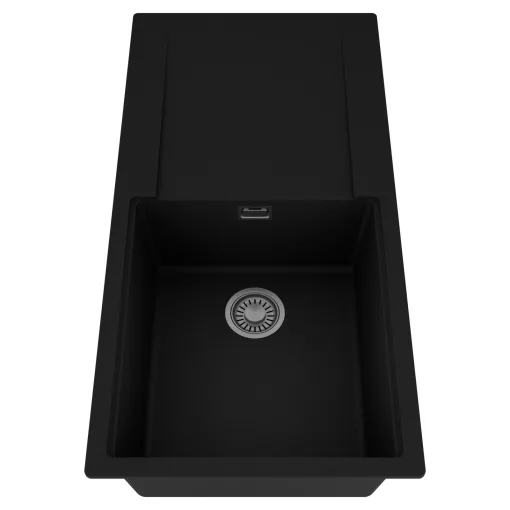 HD Onyx Black 100 egymedencés mosogatótálca, csepegtetőtálcával, matt fekete színben