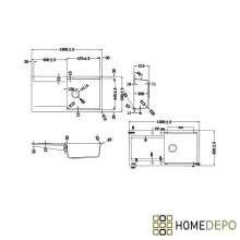 HD Onyx Tortora 100 egymedencés mosogatótálca szett, acél csepegtetőráccsal és matt fekete kosárral, csepegtetőtálcával, tortora színben, szálcsiszolt króm leeresztő szifonnal