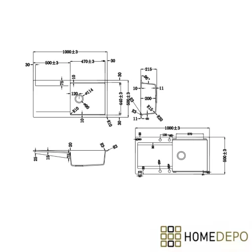 HD Onyx Tortora 100 egymedencés mosogatótálca szett, acél csepegtetőráccsal és matt fekete kosárral, csepegtetőtálcával, tortora színben, szálcsiszolt króm leeresztő szifonnal