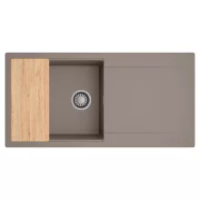 HD Onyx Tortora 100 egymedencés gránit mosogatótálca, vágódeszkával, tortora színben