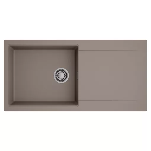 HD Onyx Tortora 100 egymedencés mosogatótálca, csepegtetőtálcával, tortora színben