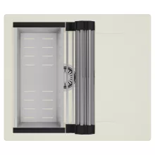 HD Onyx White 58 egymedencés mosogatótálca szett, acél csepegtetőráccsal és kosárral, csepegtetőtálcával, tört fehér színben, szálcsiszolt króm leeresztő szifonnal