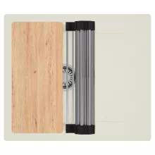 HD Onyx White 58 egymedencés mosogatótálca szett, vágódeszkával, acél csepegtetőráccsal, csepegtetőtálcával, tört fehér színben, szálcsiszolt króm leeresztő szifonnal