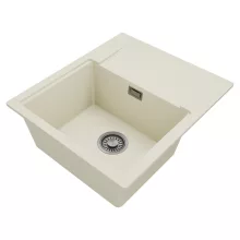 HD Onyx White 58 egymedencés mosogatótálca, vágódeszkával, csepegtetőtálcával, tört fehér színben