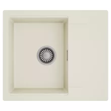 HD Onyx White 58 egymedencés mosogatótálca, csepegtetőtálcával, tört fehér színben