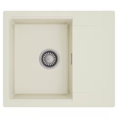   HD Onyx White 58 egymedencés mosogatótálca, csepegtetőtálcával, tört fehér színben