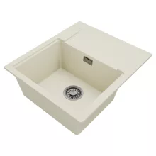 HD Onyx White 58 egymedencés mosogatótálca, csepegtetőtálcával, tört fehér színben