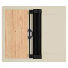 HD Onyx Beige 58 egymedencés gránit mosogatótálca szett, csepegtetőtálcával, vágódeszkával, matt fekete csepegtetőráccsal, soft bézs színben, szálcsiszolt króm leeresztő szifonnal