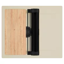 HD Onyx Beige 58 egymedencés gránit mosogatótálca szett, csepegtetőtálcával, vágódeszkával, matt fekete csepegtetőráccsal, soft bézs színben, matt fekete leeresztő szifonnal