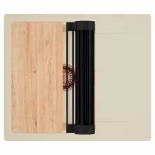 HD Onyx Beige 58 egymedencés gránit mosogatótálca szett, csepegtetőtálcával, vágódeszkával, matt fekete csepegtetőráccsal, soft bézs színben, szálcsiszolt réz leeresztő szifonnal