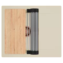 HD Onyx Beige 58 egymedencés gránit mosogatótálca szett, csepegtetőtálcával, vágódeszkával, acél csepegtetőráccsal, soft bézs színben, szálcsiszolt réz leeresztő szifonnal