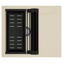 HD Onyx Beige 58 egymedencés mosogatótálca szett, matt fekete csepegtetőráccsal és kosárral, csepegtetőtálcával, soft bézs színben