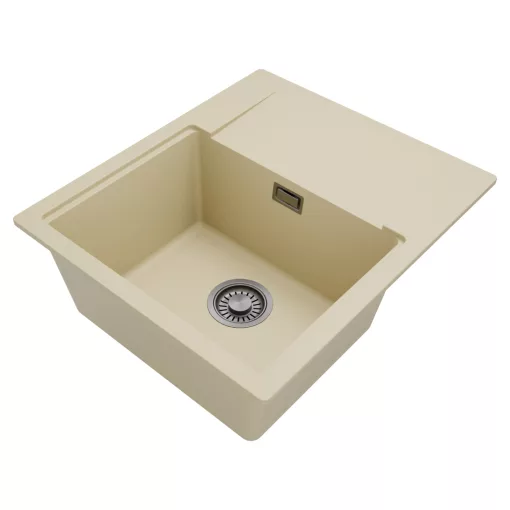 HD Onyx Beige 58 egymedencés gránit mosogatótálca, vágódeszkával, soft bézs színben