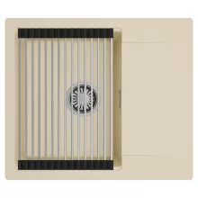 HD Onyx Beige 58 egymedencés mosogatótálca szett, acél csepegtetőráccsal, csepegtetőtálcával, soft bézs színben