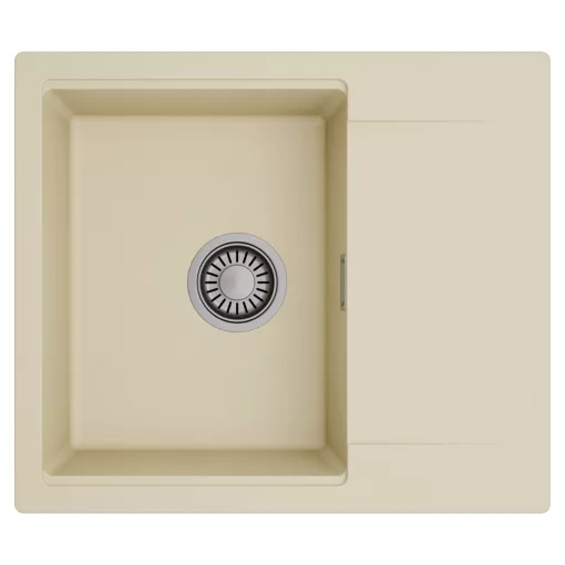 HD Onyx Beige 58 egymedencés mosogatótálca, csepegtetőtálcával, soft bézs színben