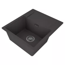 HD Onyx Antracit 58 egymedencés gránit mosogatótálca, vágódeszkával, matt antracit színben