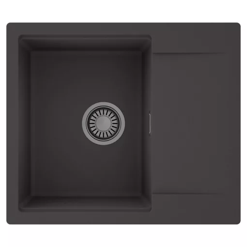 HD Onyx Antracit 58 egymedencés mosogatótálca, csepegtetőtálcával, matt antracit színben