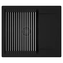 HD Onyx Black 58 egymedencés mosogatótálca szett, acél csepegtetőráccsal, csepegtetőtálcával, matt fekete színben, matt fekete leeresztő szifonnal