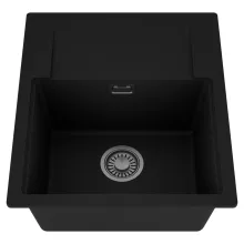 HD Onyx Black 58 egymedencés mosogatótálca, csepegtetőtálcával, matt fekete színben