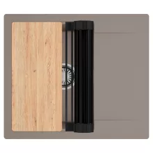 HD Onyx Tortora 58 egymedencés gránit mosogatótálca szett, csepegtetőtálcával, vágódeszkával, matt fekete csepegtetőráccsal, tortora színben