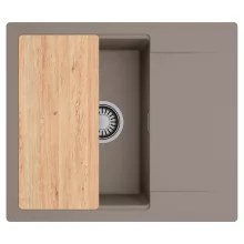 HD Onyx Tortora 58 egymedencés gránit mosogatótálca, vágódeszkával, tortora színben