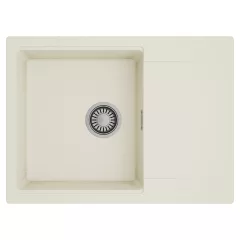   HD Onyx White 68-XL egymedencés mosogatótálca, csepegtetőtálcával, tört fehér színben