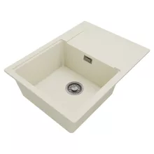 HD Onyx White 68-XL egymedencés mosogatótálca, csepegtetőtálcával, tört fehér színben