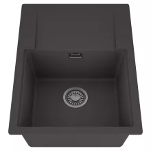 HD Onyx Antracit 68-XL egymedencés mosogatótálca, csepegtetőtálcával, matt antracit színben, szálcsiszolt króm leeresztő szifonnal