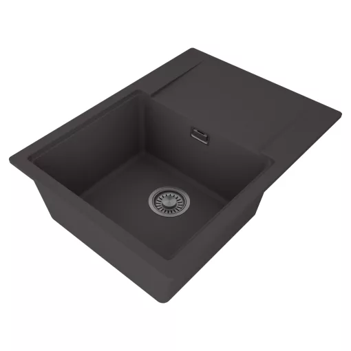 HD Onyx Antracit 68-XL egymedencés mosogatótálca, csepegtetőtálcával, matt antracit színben