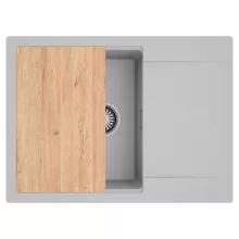 HD Onyx Grey 68-XL egymedencés gránit mosogatótálca, vágódeszkával, alpesi szürke színben