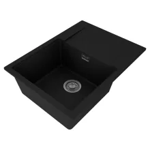 HD Onyx Black 68-XL egymedencés gránit mosogatótálca, vágódeszkával, matt fekete színben