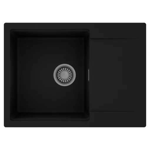 HD Onyx Black 68-XL egymedencés mosogatótálca, csepegtetőtálcával, matt fekete színben