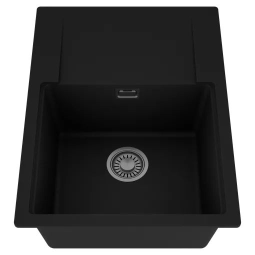 HD Onyx Black 68-XL egymedencés mosogatótálca, csepegtetőtálcával, matt fekete színben